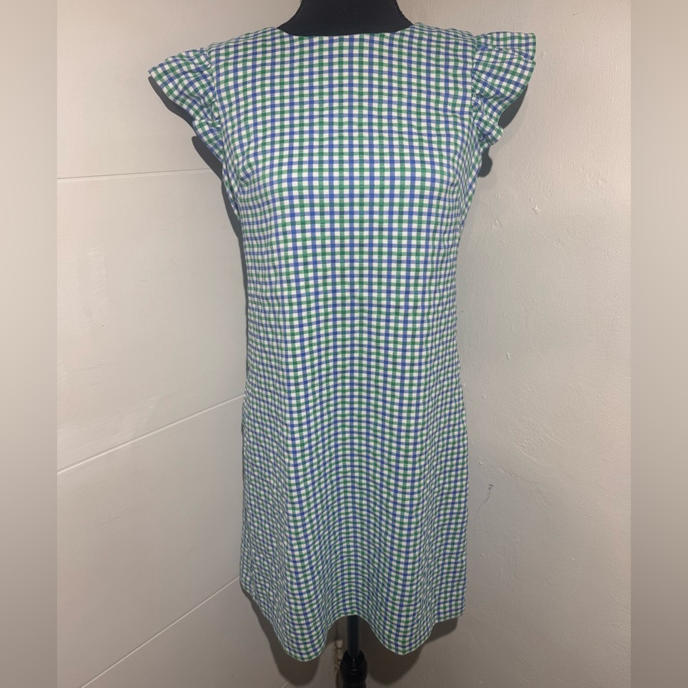 Green and Blue Gingham Dress
